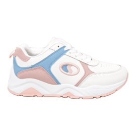 Scarpe sportive alla moda bianche BO-186 bianca rosa