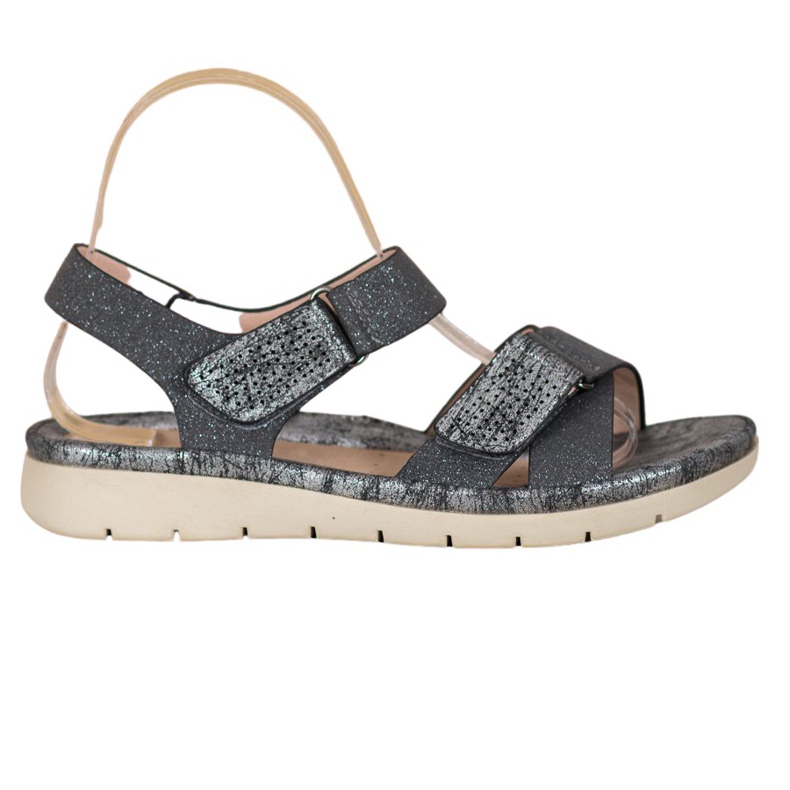 VINCEZA Sandali Velcro nero grigio