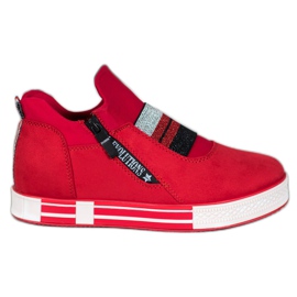 Ideal Shoes Sneakers Slip-on Con Cerniera rosso