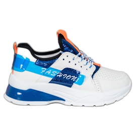 SHELOVET Sneakers bianche alla moda bianca blu