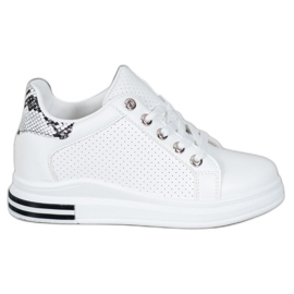 SHELOVET Scarpe traforate con zeppa nascosta bianco