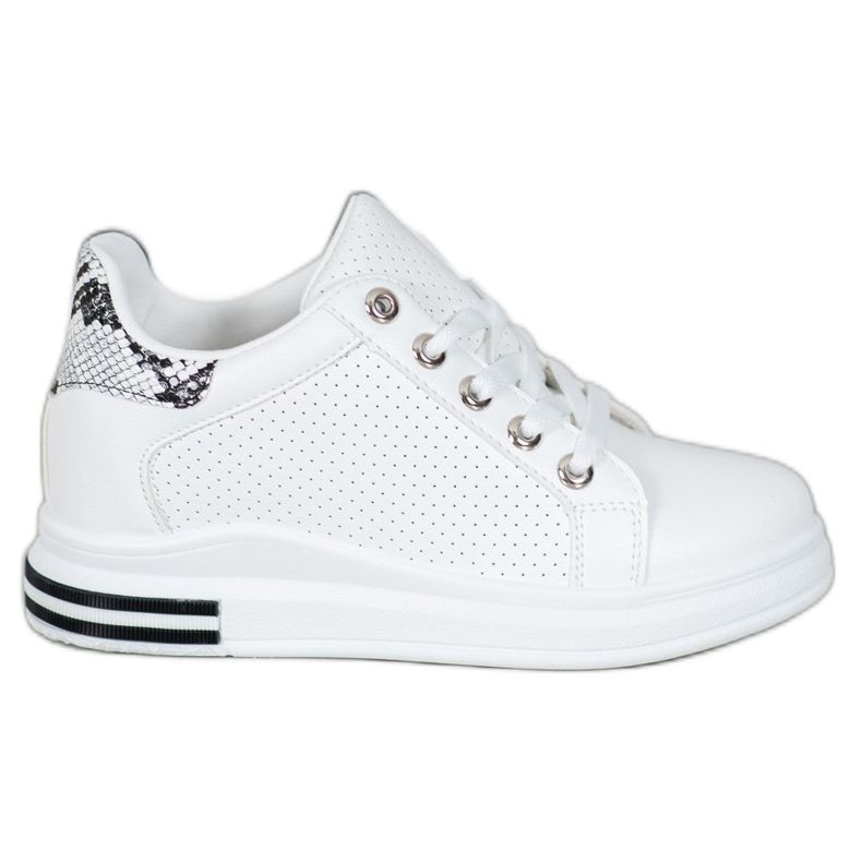 SHELOVET Scarpe traforate con zeppa nascosta bianca