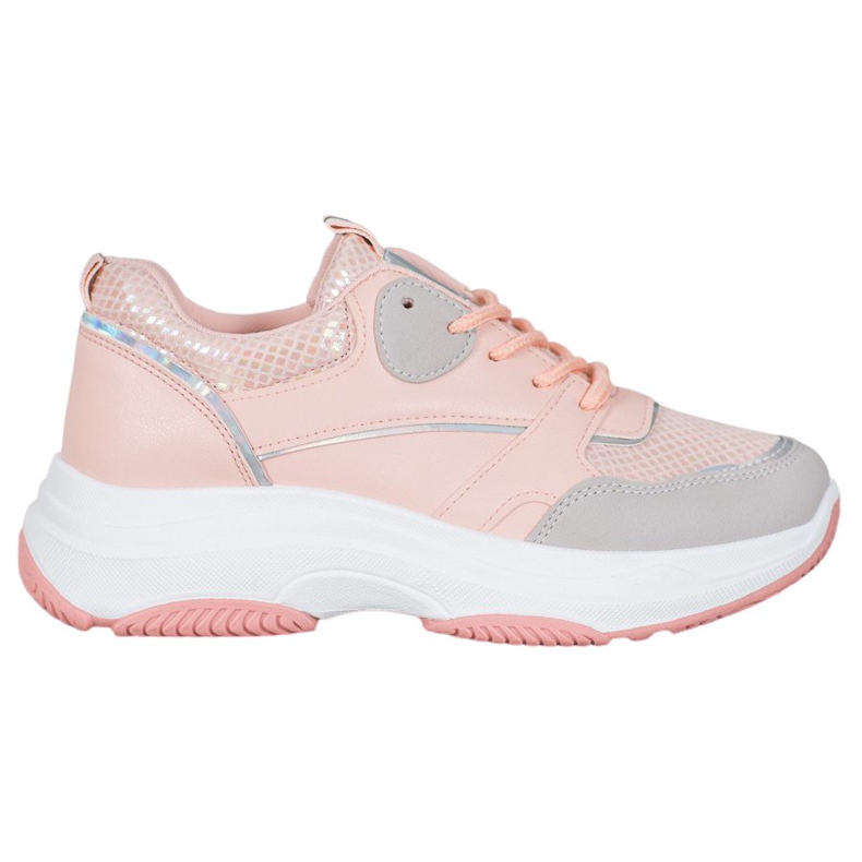 Ideal Shoes Scarpe da ginnastica casual con piattaforma rosa