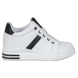 SHELOVET Sneakers Con Inserti Glitter bianco