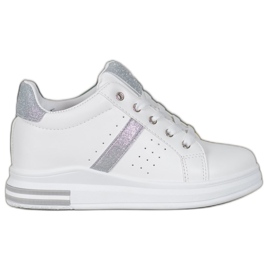 SHELOVET Sneakers Con Inserti Glitter bianco