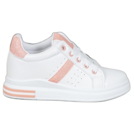 SHELOVET Sneakers Con Inserti Glitter bianco