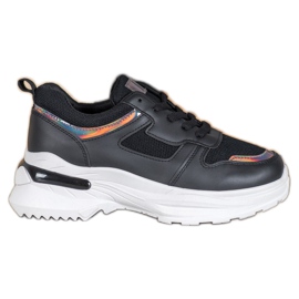 SHELOVET Sneakers Nere Con Effetto Holo nero