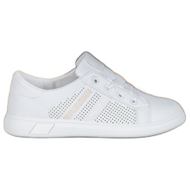 SHELOVET Scarpe sportive bianche con glitter bianco