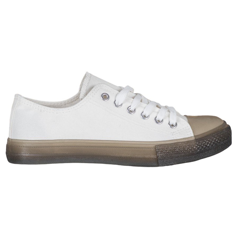 SHELOVET Sneakers Con Suola Colorata bianca