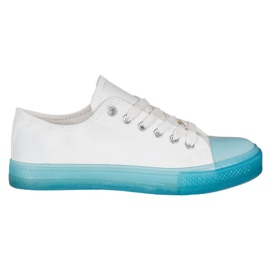SHELOVET Sneakers Con Suola Colorata bianco