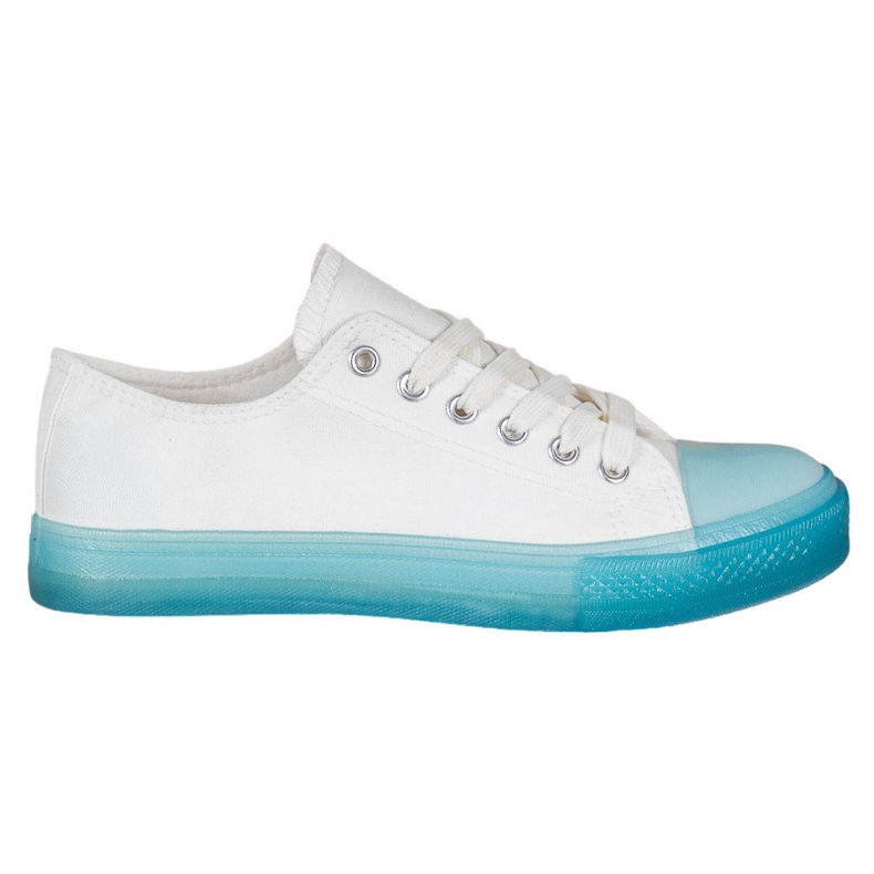 SHELOVET Sneakers Con Suola Colorata bianca