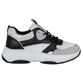 Ideal Shoes Scarpe da ginnastica casual con piattaforma nero multicolore giallo