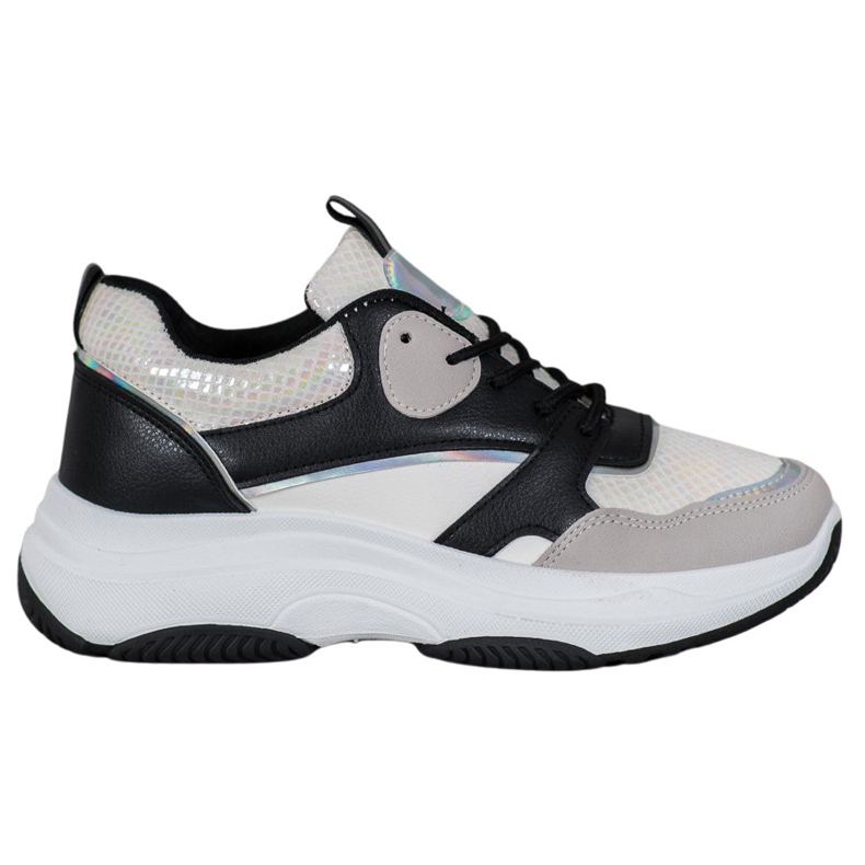 Ideal Shoes Scarpe da ginnastica casual con piattaforma nero multicolore giallo