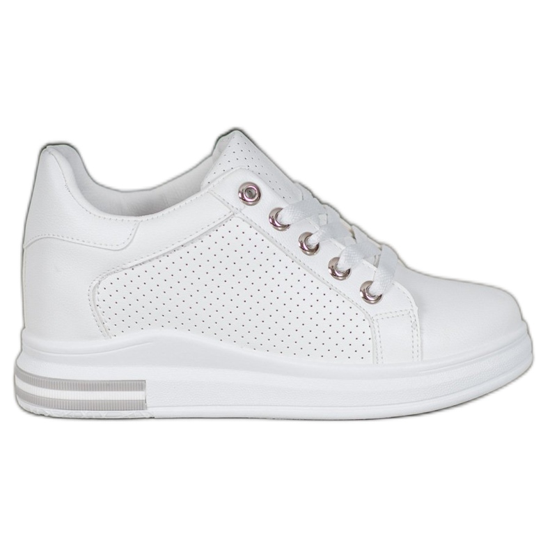 SHELOVET Scarpe traforate con zeppa nascosta bianca