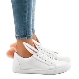 Sneakers bianche coniglietti R110 bianco