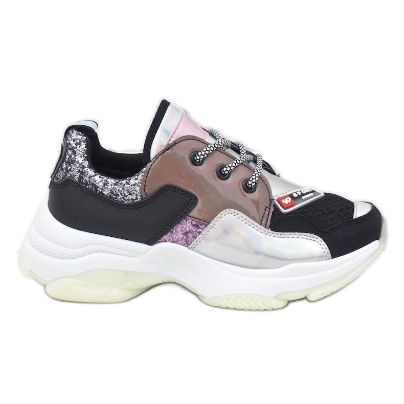Sneakers sportive eleganti nere B0-206 nero multicolore