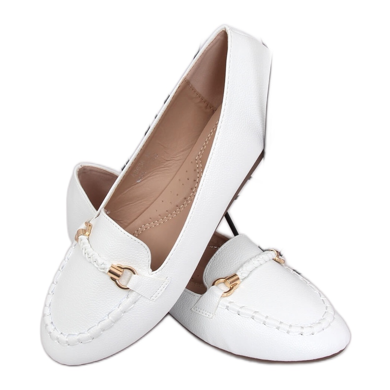 Mocassini da donna bianchi A8636 White bianca