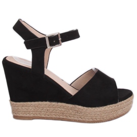 Sandali neri con zeppa 9R195 Black nero