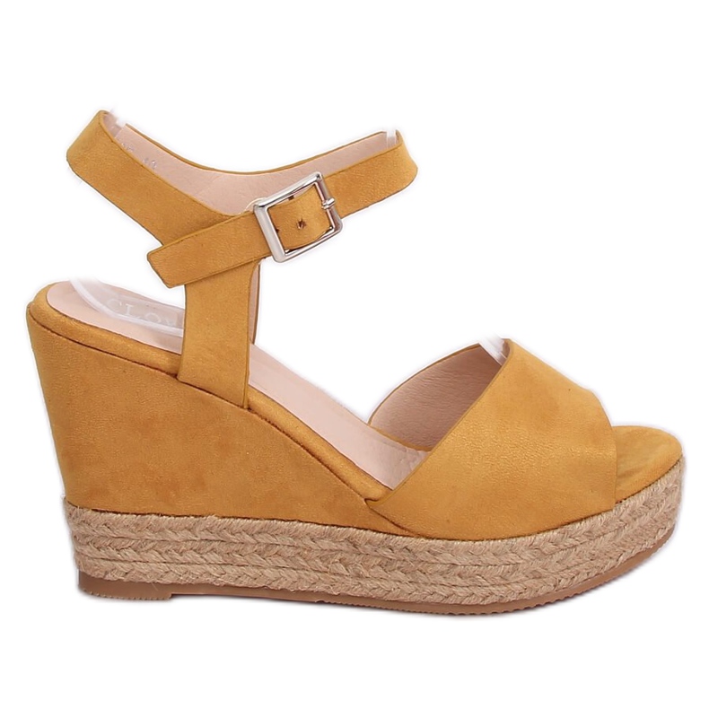 Sandali con zeppa miele 9R195 Giallo