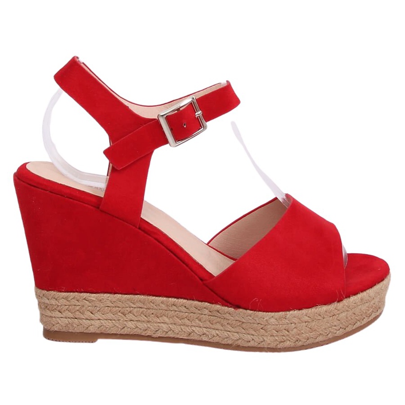 Sandali rossi con zeppa 9R195 Rosso