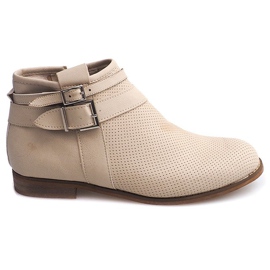 Stivali traforati con cerniera H208 Beige