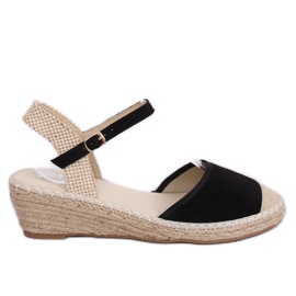 Espadrillas nere su zeppe LLI-3M85 Black marrone nero