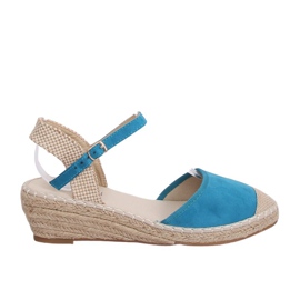 Espadrillas blu su zeppe LLI-3M85 L.BLUE