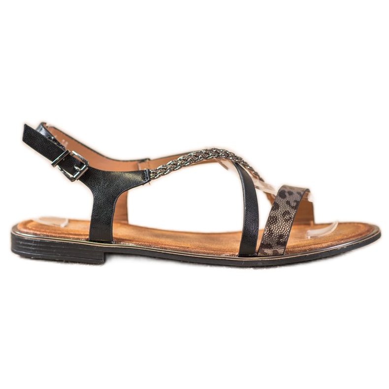 Small Swan Eleganti sandali con stampa leopardata nero