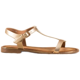 Small Swan Sandali Alla Moda Con Ecopelle d'oro
