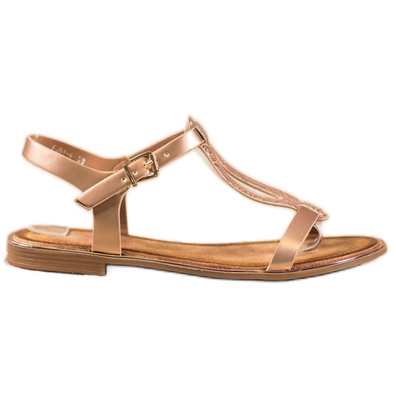 Small Swan Sandali Alla Moda Con Ecopelle d'oro