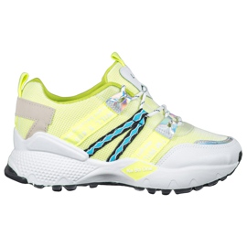 Bona Scarpe da ginnastica in rete d'amore bianco multicolore verde