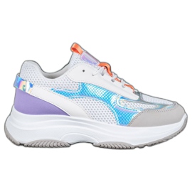 Bona Sneakers Bianche Con Rete bianco viola grigio multicolore
