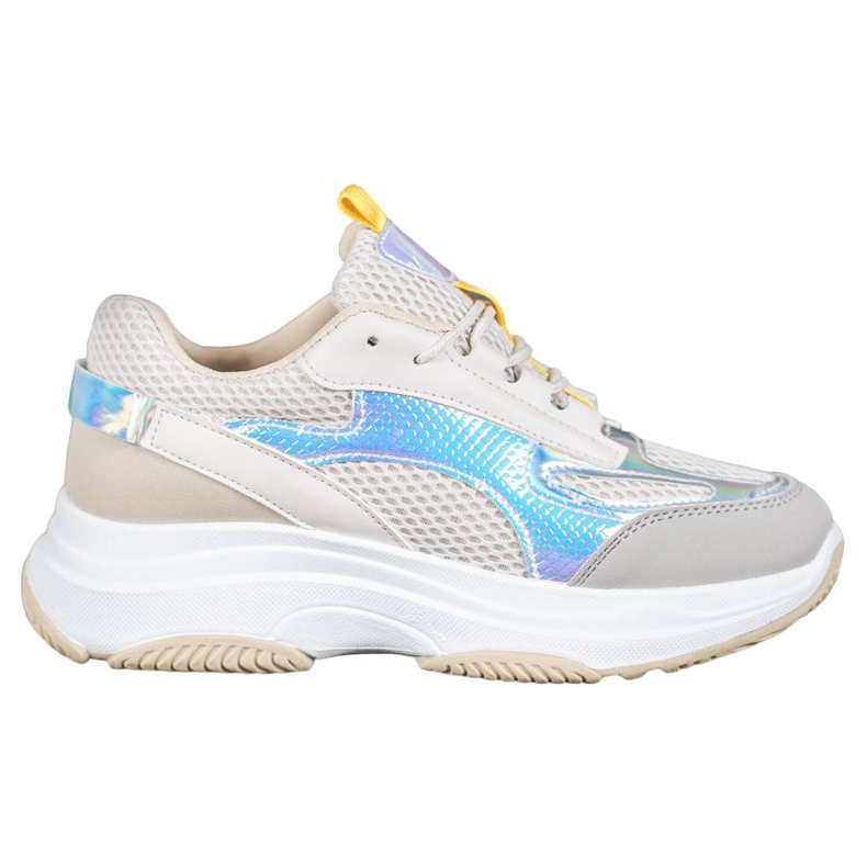 Bona Sneakers Beige Con Rete bianca grigio multicolore