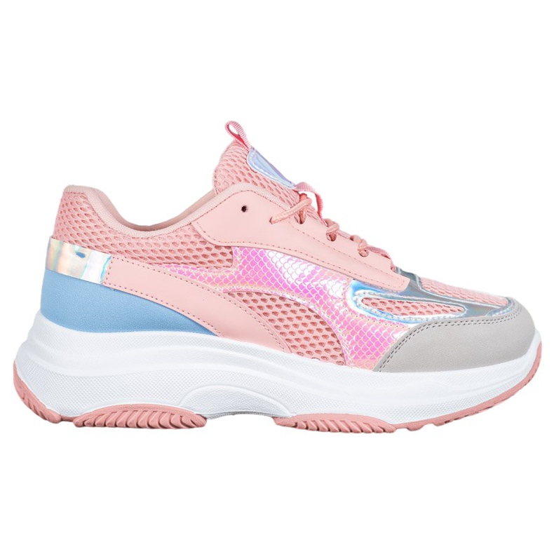 Bona Sneakers Rosa Con Rete blu grigio