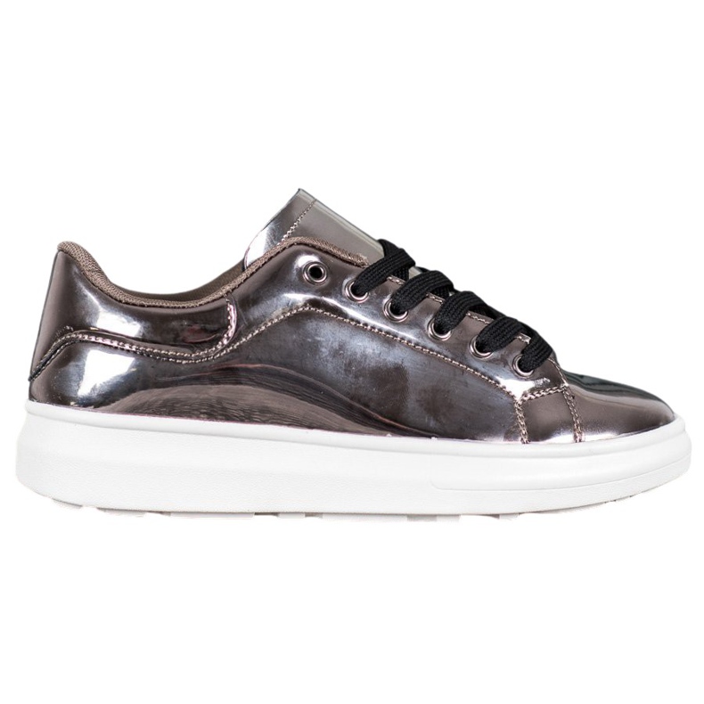 Bona Scarpe lucide sulla piattaforma marrone multicolore