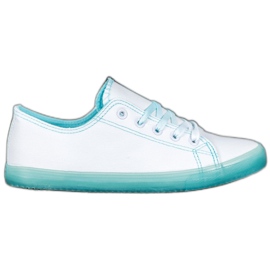 SHELOVET Sneakers Con Suola Blu bianco