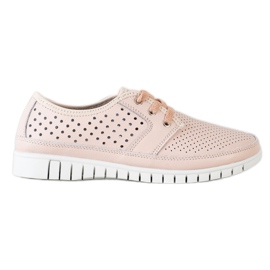 Kylie Scarpe brogue in pelle sulla piattaforma rosa