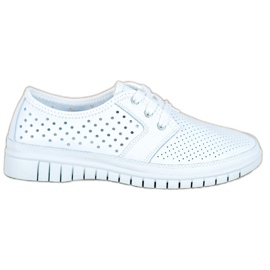 Kylie Scarpe brogue in pelle sulla piattaforma bianco