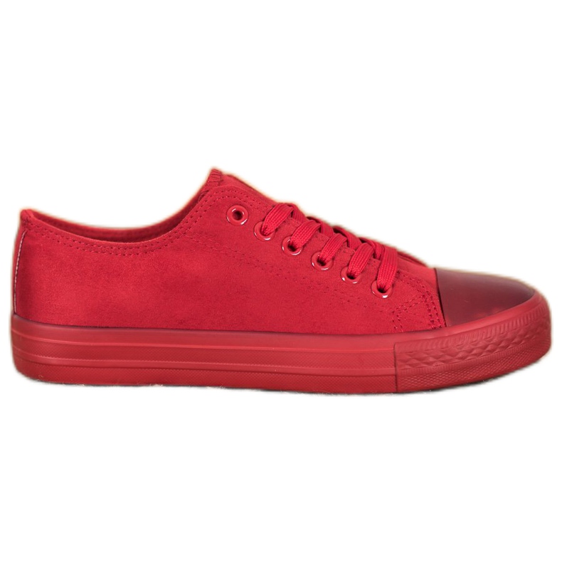 SHELOVET Sneakers in pelle scamosciata rosso