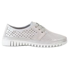 Kylie Scarpe brogue in pelle sulla piattaforma grigio