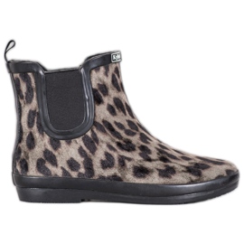Kylie Stivali in pelle scamosciata con stampa leopardata beige nero