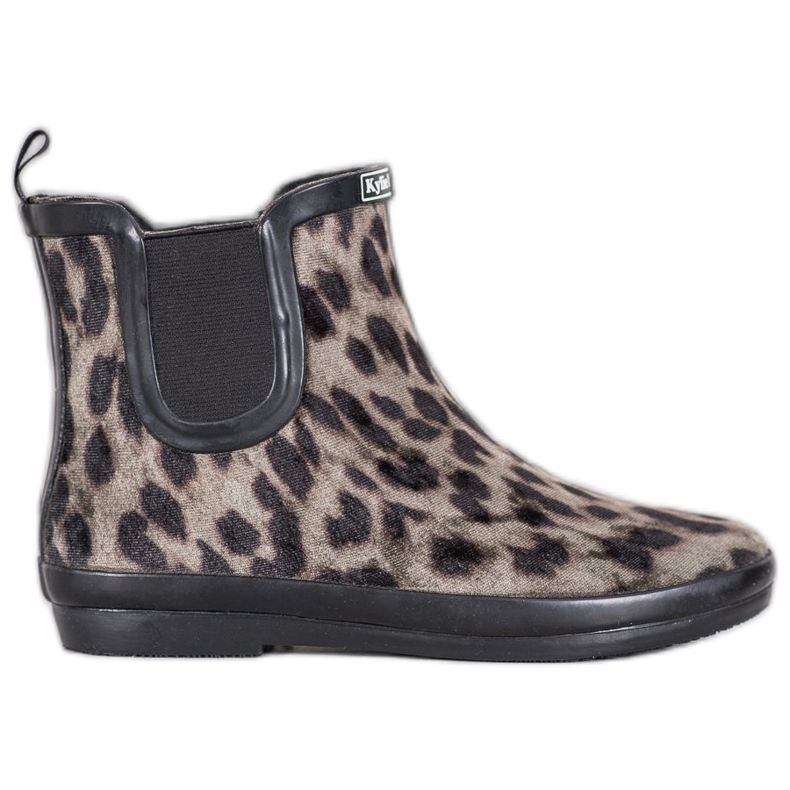 Kylie Stivali in pelle scamosciata con stampa leopardata beige nero