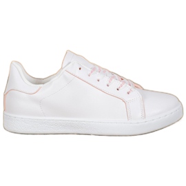 SHELOVET Scarpe super sportive bianco rosa