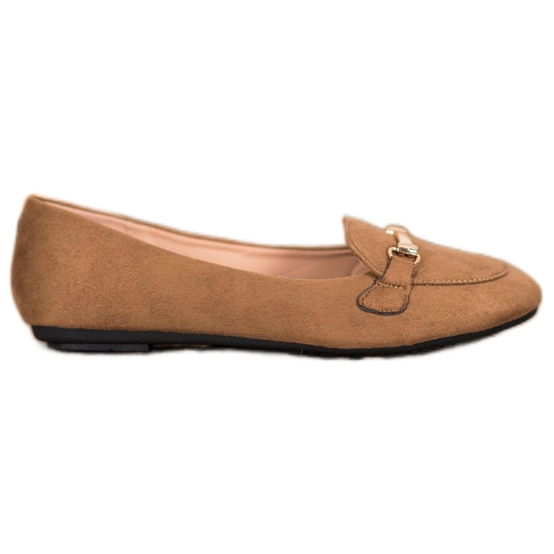 SHELOVET Ballerine in camoscio marrone