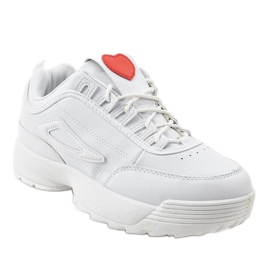 Scarpe sportive bianche alla moda con cuore F29-5 bianco