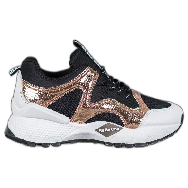 Bona Sneakers alla moda con rete nero giallo