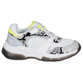 Kylie Comode sneakers con stampa serpente bianco multicolore