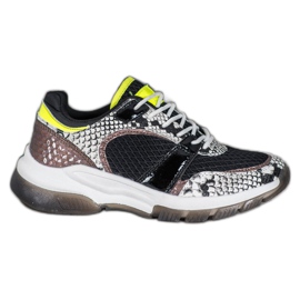 Kylie Comode sneakers con stampa serpente nero multicolore