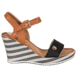 Goodin Sandali con zeppa alla moda marrone nero multicolore