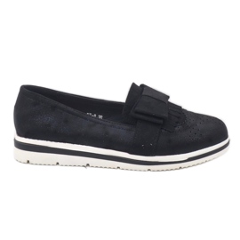 Scarpe nere opache sulla zeppa YT-8 nero